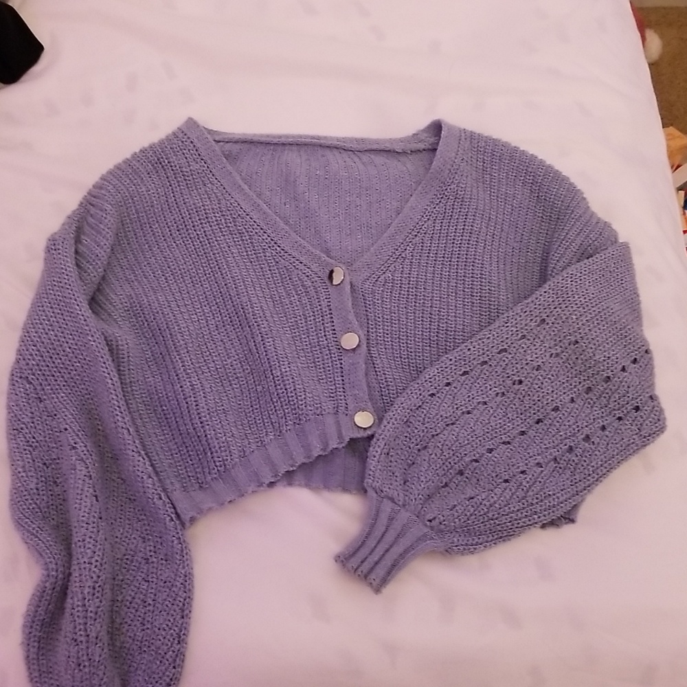 Light Blue Open Knit Sweater Sz M